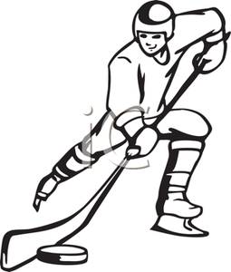 Hockey Stick Clipart Black And White A Black And White Cartoon Hockey