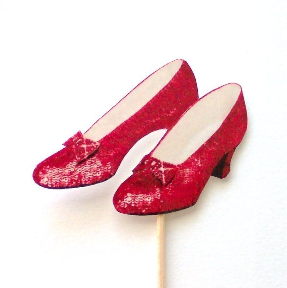 Ruby Slippers Cupcake Toppers Set Of 12 By Theblissfulbaker
