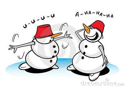 Two Funny Snowman Royalty Free Stock Photos   Image  11989078