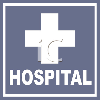 Hospital Sign With A Cross   Royalty Free Clip Art Picture
