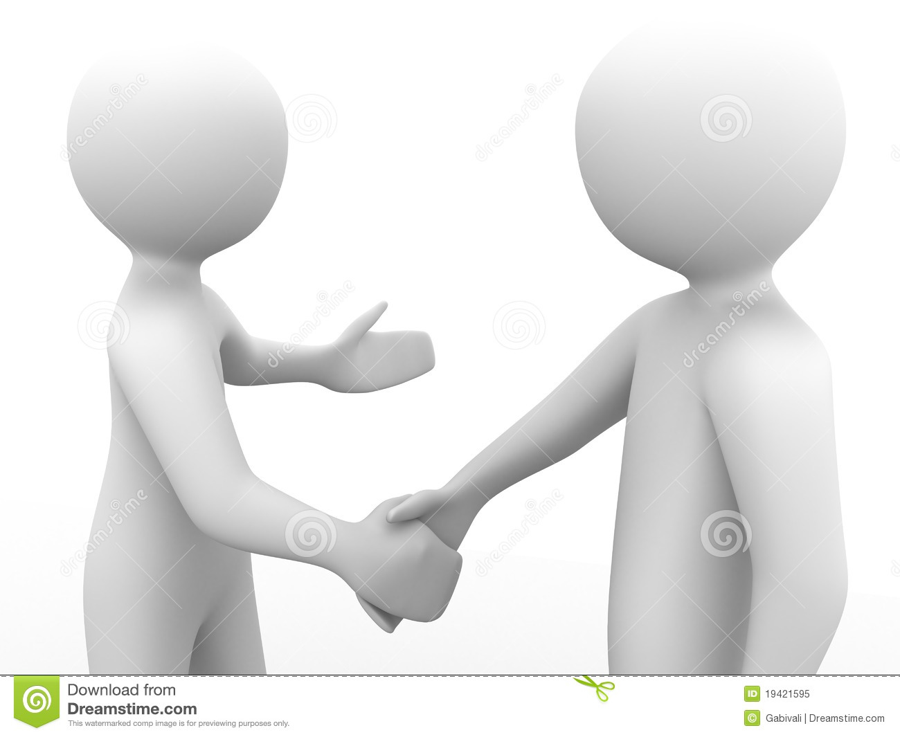 3d People Greeting Each Other With A Handshake