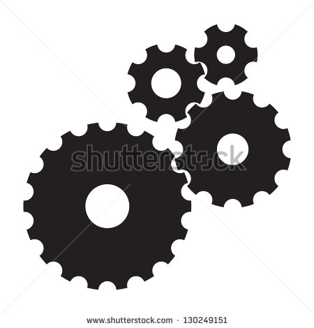 Black Cogs  Gears  On White Background Stock Vector Illustration