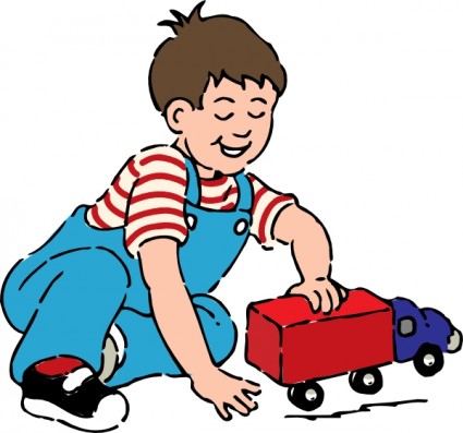 Boy Playing With Toy Truck Clip Art Free Vector In Open Office Drawing
