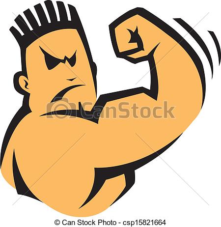 Clip Art Vector Of Bad Boy   A Cartoon Bad Boy Flexing His Arm Vector