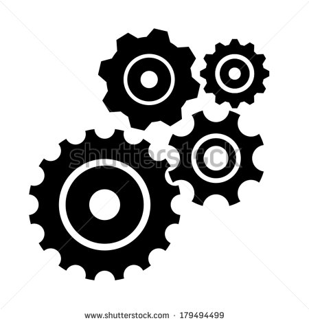 Gear Collection  Set Of Vector Gear Wheels  Black Cogs On White