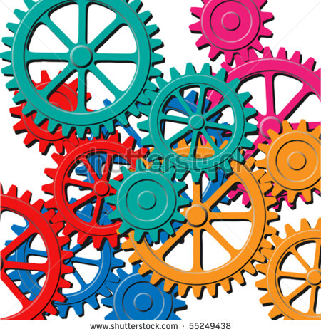 Mechanical Background With Gears And Cogs Stock Vector Illustration