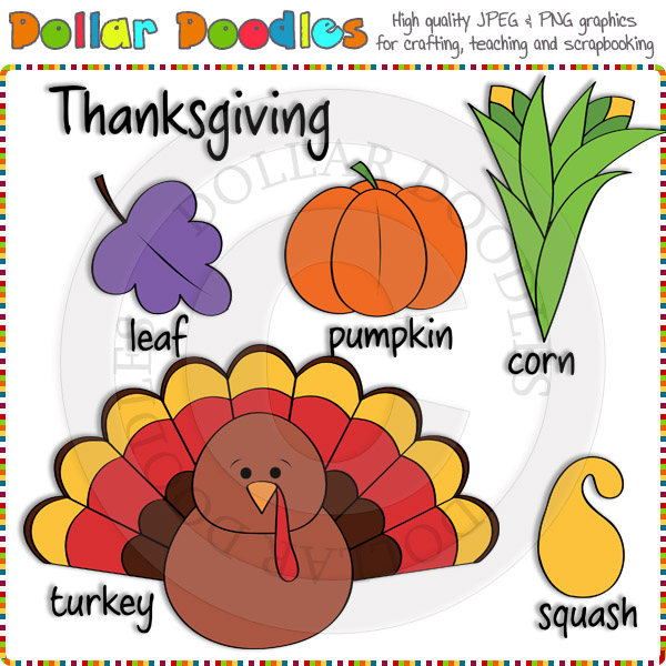 Thanksgiving Words Clip Art Download     1 00   Dollar
