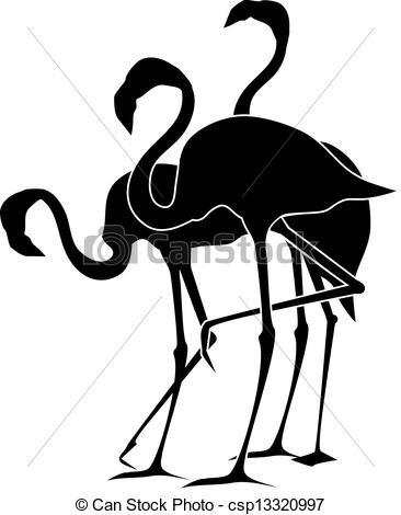 Flamingo Clip Art Black And White