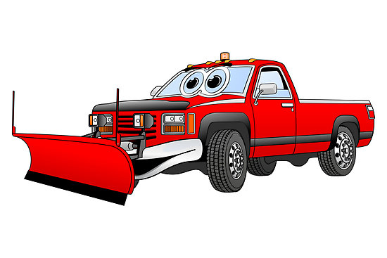 Graphxpro   Portfolio   Red R Pick Up Truck Snow Plow Cartoon