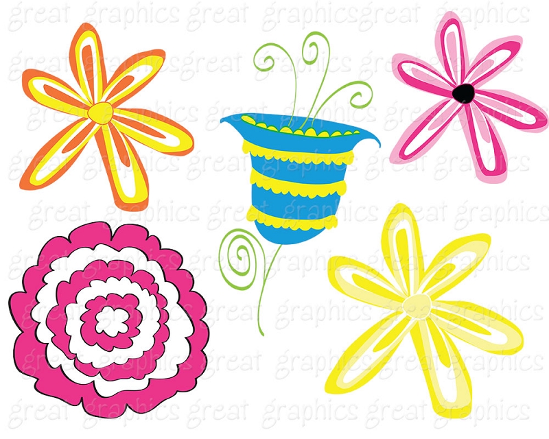 Whimsical Flower Art Whimsical Flowers Clip Art