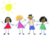 Multicultural Kids   Royalty Free Clip Art