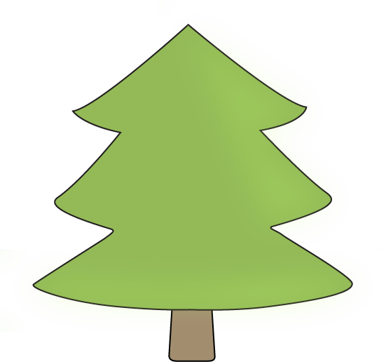 Pine Tree Clip Art Image   Green Pine Tree With A Black Outline