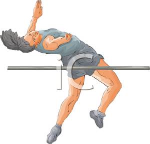 Athlete Clearing The High Bar Jump   Royalty Free Clipart Picture