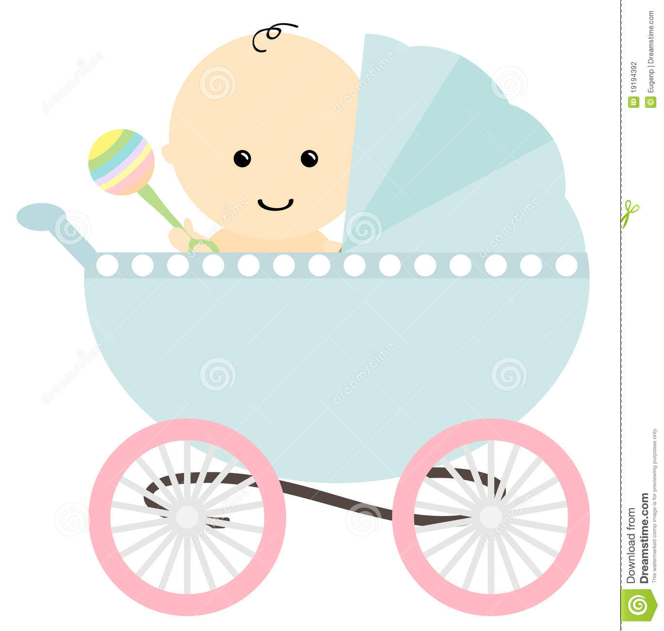 Baby Boy Stroller Clip Art Baby In Pram