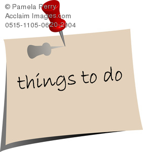 Clip Art Image Of A Post It Note That Says Things To Do   Royalty Free