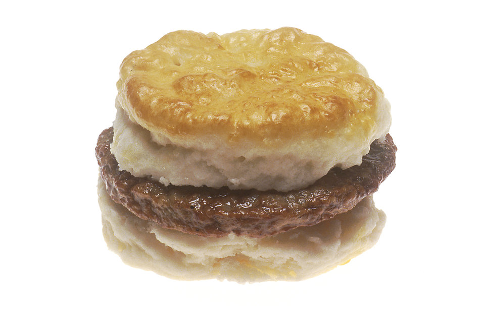 Food   Free Stock Photo   A Sausage Biscuit     17161