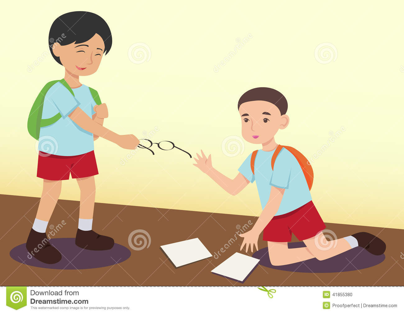 Boy Helping Another Kid Stock Illustration   Image  41855380