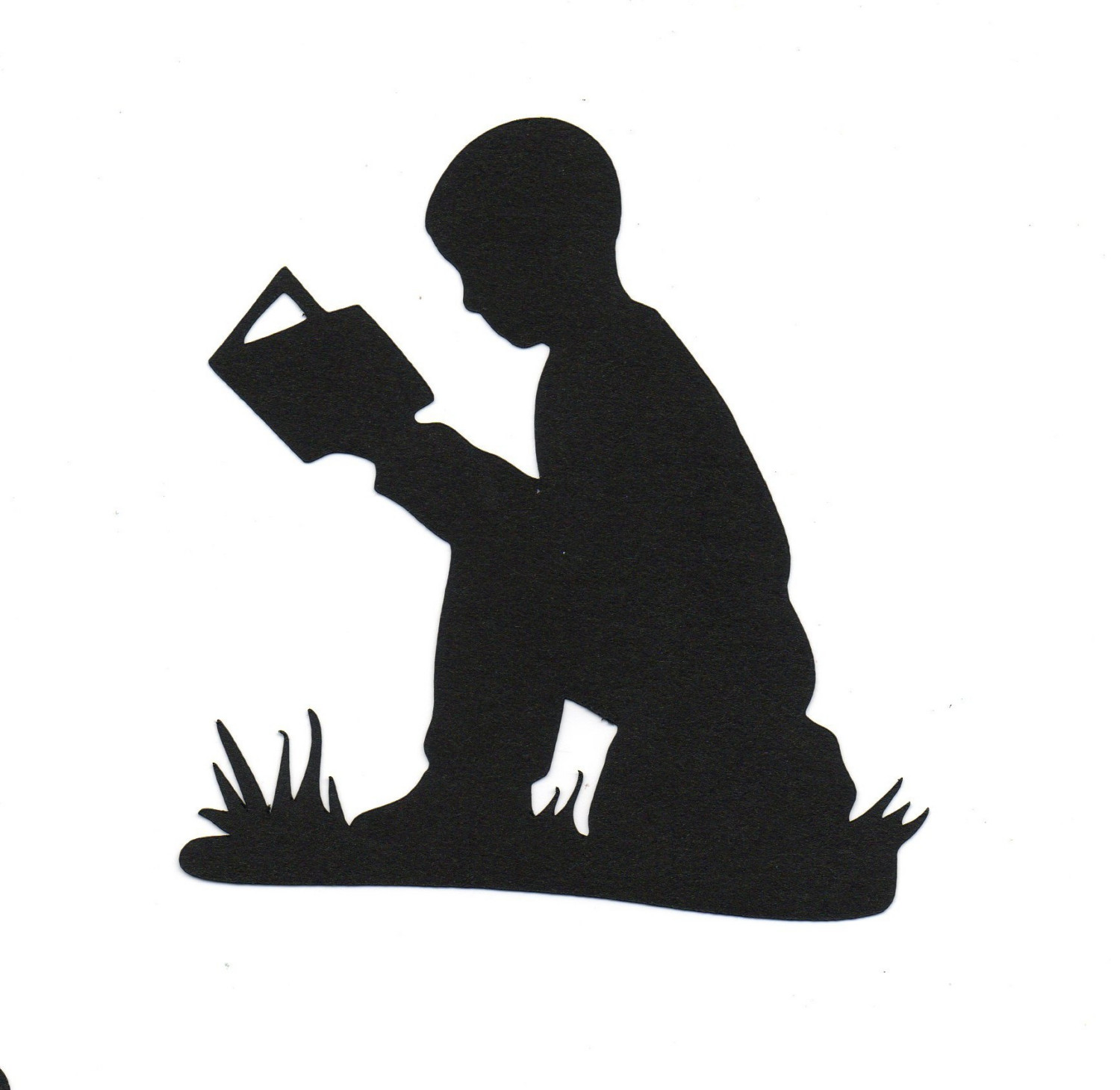 Boy Reading Child Silhouette Die Cut For By Simplymadescrapbooks