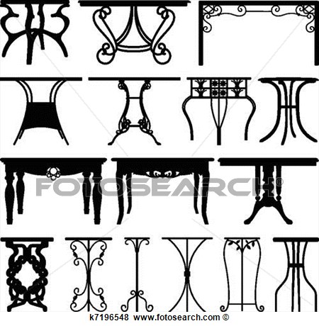 Clip Art Of Table Desk Home Furniture Design K7196548   Search Clipart