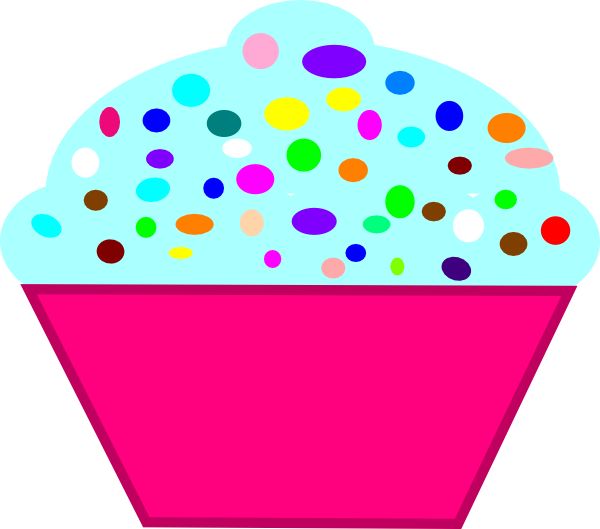 Cupcake Pink Blue Frosting Clip Art At Clker Com   Vector Clip Art