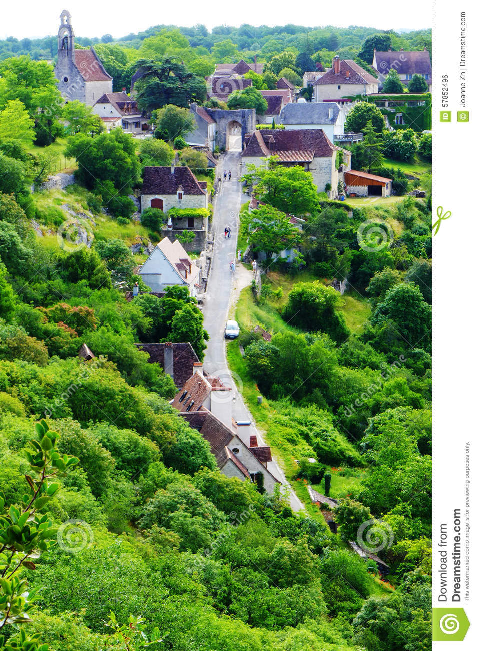 Stock Photo  Rocamadour France   Aerial View