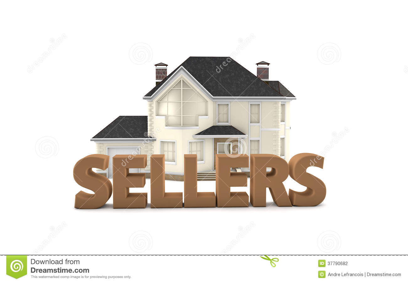 Graphic Depicting The Word Sellers In Front Of A Model Home