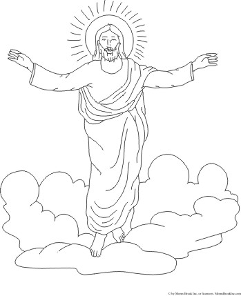 Jesus Christ Ascension Into Heaven Coloring Page And Free Christian    