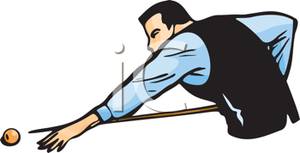 Man Shooting Pool   Royalty Free Clipart Picture