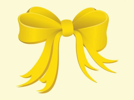 Yellow Bow Vector   Ai Pdf   Free Graphics Download