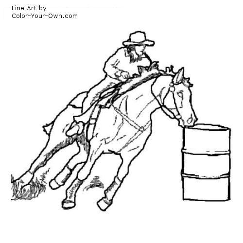 Barrel Racing Horse Coloring Page