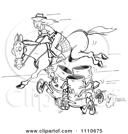 Barrel Racing Horse Coloring Pages