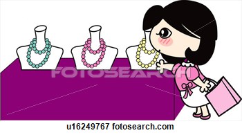 Clip Art Of Bag Jewelry Shopping Bag Holding Jewel Shop Necklace