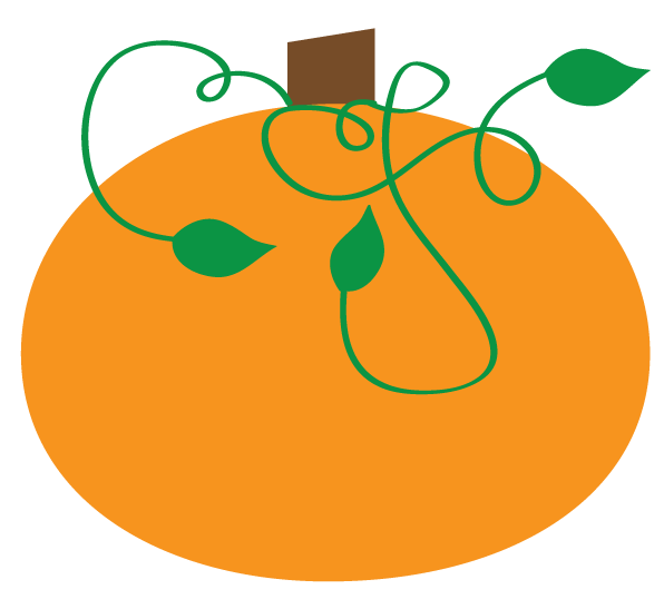 Curly Vine Pumpkin Clip Art