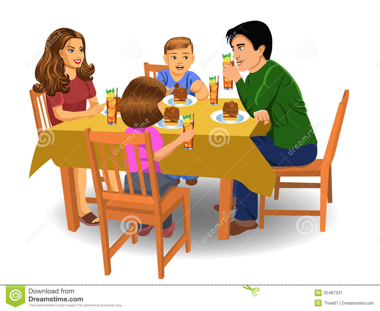 Family Dinner Stock Image   Image  32487331