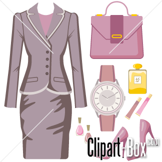 Related Business Lady Outfit Elements Cliparts  