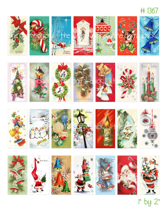 Christmas Clipart Instant Download Domino Pendant  Candy Canes