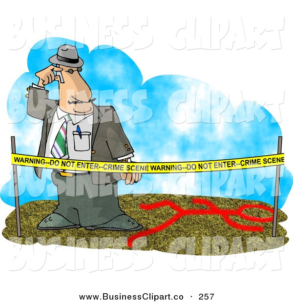 Clip Art Of A Crime Scene Investigator Person Investigating A Murder