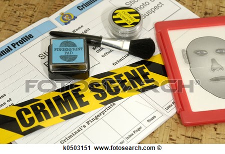 Crime Scene Related Objects   Crime Lab Concept
