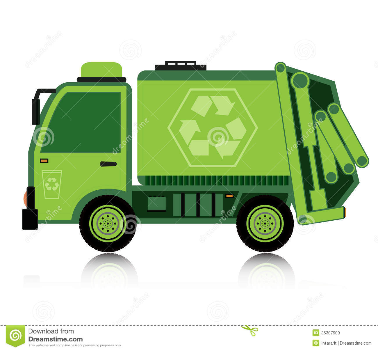Garbage Truck Vector Art Garbage Truck With A White