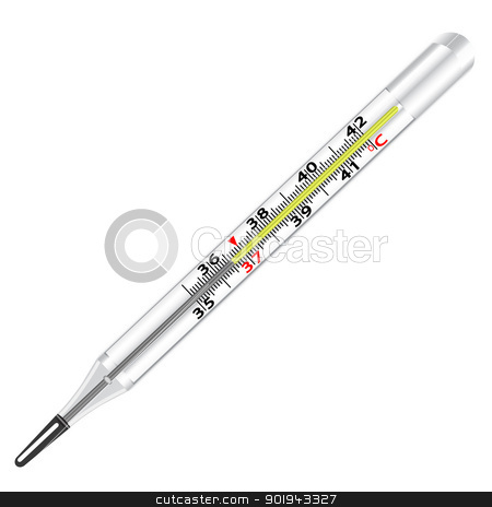 Medical Glass Mercury Thermometer Stock Vector Clipart Medical Glass