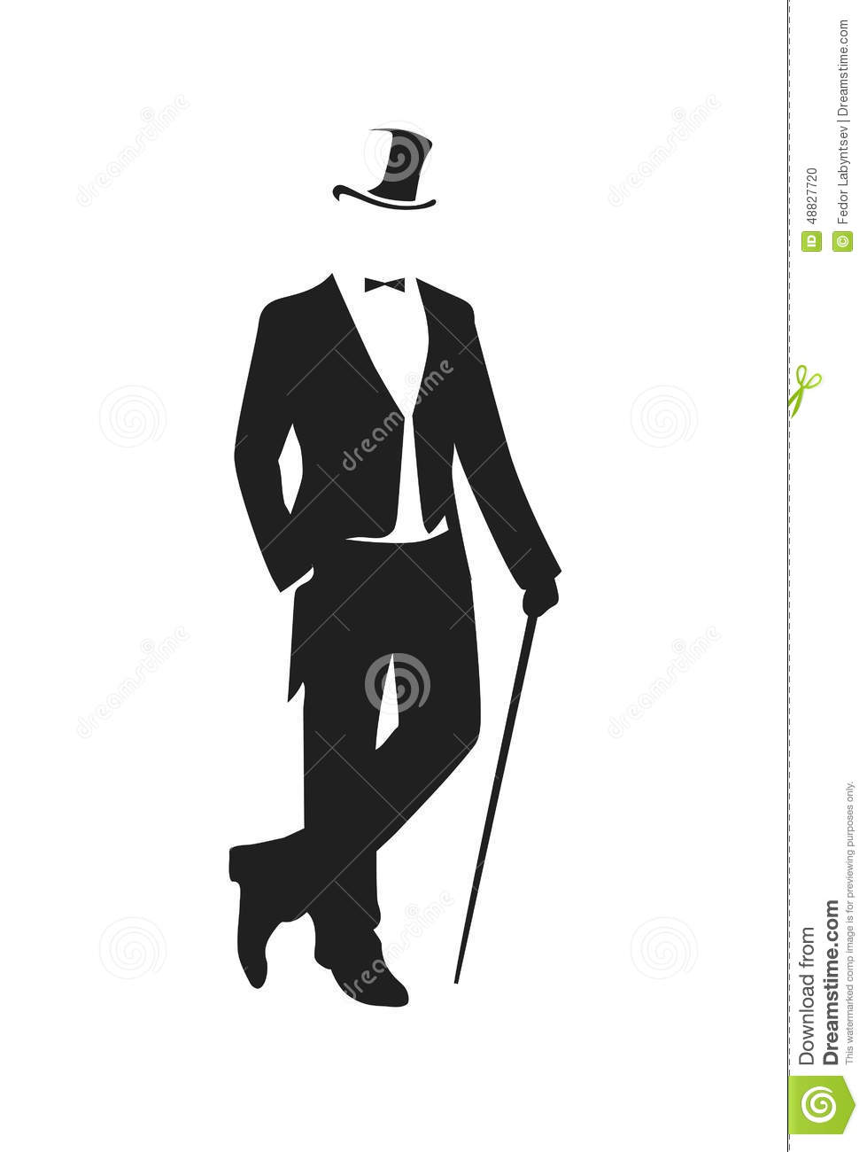 Silhouette Of A Gentleman In A Tuxedo Stock Vector   Image  48827720