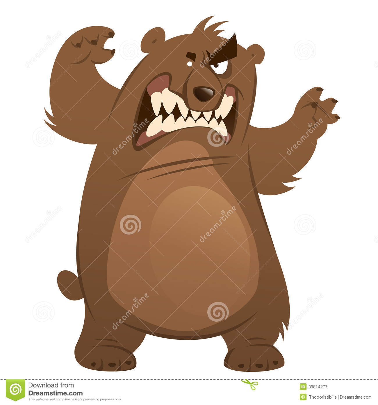 Angry Bear Clip Art Angry And Funny Cartoon Brown