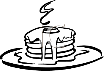Black And White Clipart Picture Of A Stack Of Pancakes   Foodclipart    