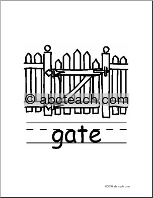Clip Art  Basic Words  Gate B W  Poster    Preview 1