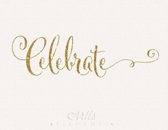 Glitter Typography   Digital Photo Overlay Calligraphy Script Clip Art