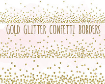 Gold Glitter Confetti Borders Clip Art  Glitter Borders And Frames