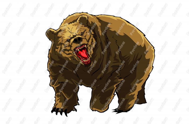 Grizzly Bear Character Clip Art   Royalty Free Clipart   Vector    