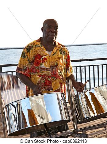 Photos Of Steel Drummer   A Caribbean Musician Playing Steel Drums