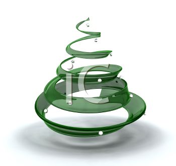 3d Christmas Tree Made Of Ribbon   Royalty Free Clip Art Image