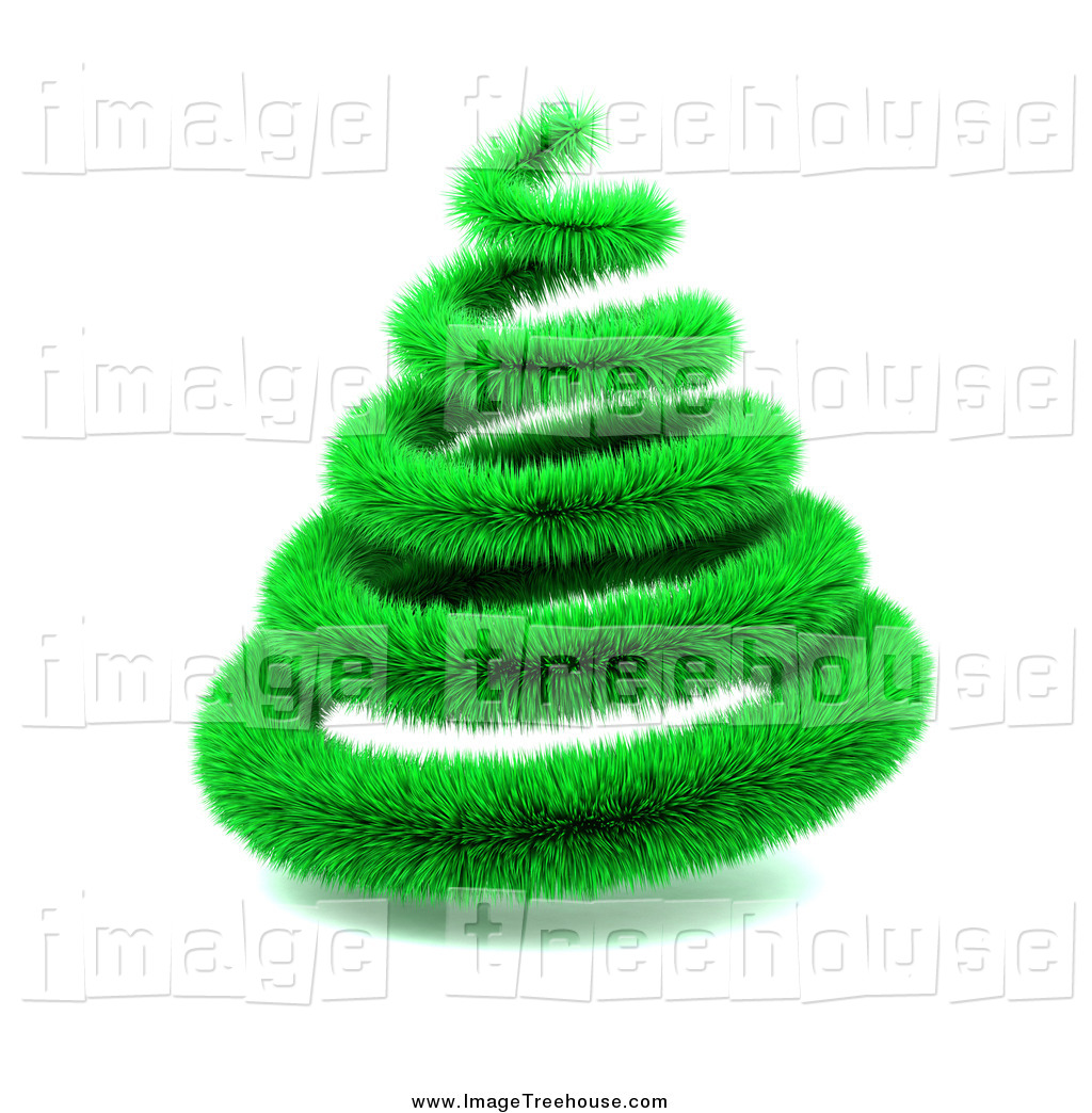 3d Green Garland Christmas Tree Tree Clip Art Kj Pargeter